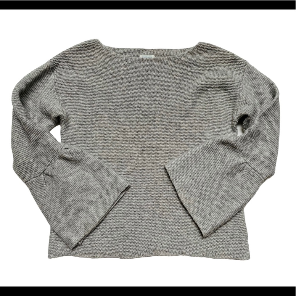 Sundance Fine Variations Bell Sleeve Wool Blend Womens Sweater Sz M Gray - Picture 3 of 7